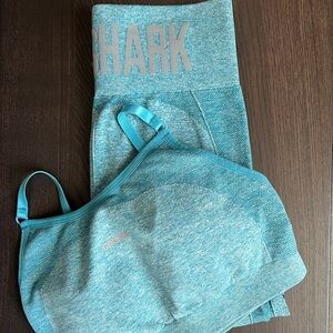 Gymshark Flex Set - Teal Marl/Light Grey